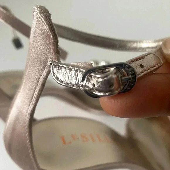 Le Silla Handmade Silk Nude Heels Size 6 NWOT - Picture 9 of 12